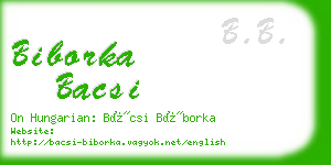 biborka bacsi business card